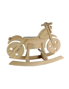Moto à bascule en bois naturel - Jouet unique et amusant