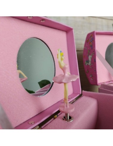 Caja Musical Infantil Joyero Color Rosa con Bailarina Girando y Espejo. Caja Musical Infantil Joyero Color Rosa con Bailarina Girando y Espejo.