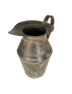 Jarra de Metal Decorativa con Asa Grande - Estilo Rústico. 2