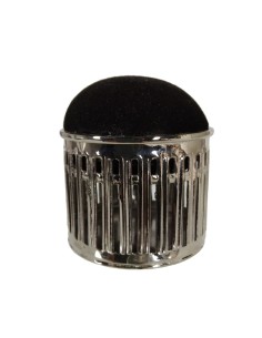 Alfiletero Redondo, Cojín de Alfiler con Soporte de Metal Plateado, Accesorio de Costura, Estilo Vintage.