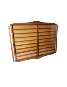 Vitrine à dé à coudre en bois avec portes coulissantes 2
