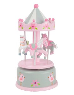 Carrousel musical en bois avec trois chevaux - Mélodie "Love Story" 2