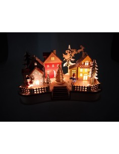Lámpara de Navidad con Luz y Movimiento, con Forma de Pueblo, Decoración Navideña para el Hogar 2