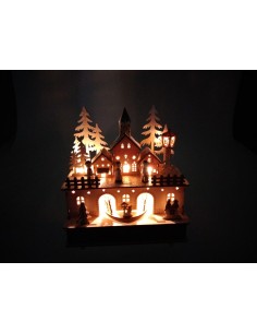 Caja Musical y Lampara de Navidad con Luz y Movimiento la Villita, Decoración Navideña. 2