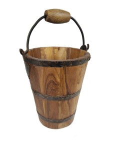 Galleda de Fusta d'Acacia amb Nansa, Artesania i Estil Vintage per a Decoració Llar. 2