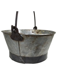 Cubo de Metal con Asa de madera, Recipiente de estilo... 2