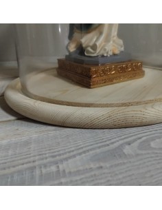 Cúpula campana de vidre amb base fusta per a exposició de figures 2