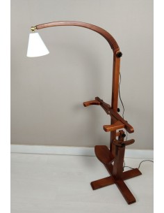 Soporte regulable de madera para labores encaje de bolillos con luz y prensores soporte bolillera. 2
