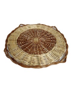 Paellero Grande Salvamantel Bajo Plato Artesanal de Mimbre Estilo Rústico Aislamiento de Mesa Utensilio Cocina