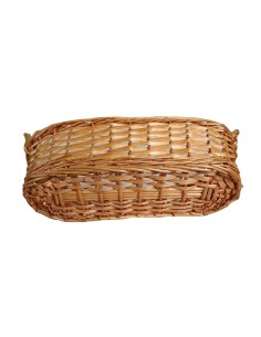 Panier à pain allongé en osier avec poignée couleur miel... 2