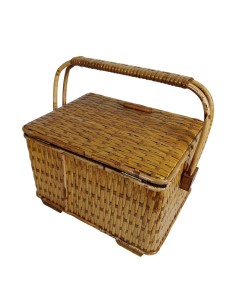 Grand panier à couture en osier avec poignée pour le... 2