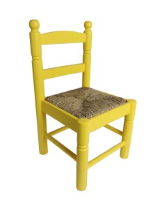 Cadira infantil de color groc amb seient intercanviable de bova per als més petits