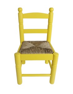 Cadira infantil de color groc amb seient intercanviable de bova per als més petits 2