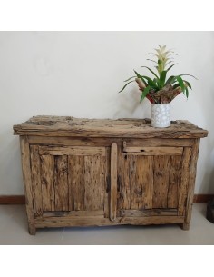 Console en bois massif pièce vieillie style rustique unique 2