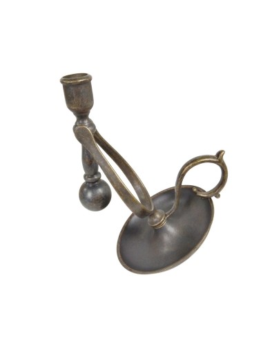 Bougeoir autonivelant en métal antique pour bougie Ø 2 cm. décor à la maison de style vintage. Dimensions : 21x16x13cm.