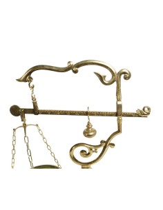 Balance décorative ancienne en laiton doré, style... 2
