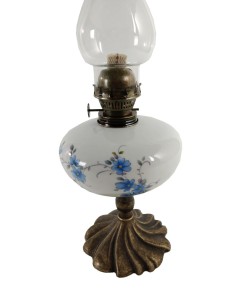 Lampe à huile en porcelaine avec base en métal et... 2