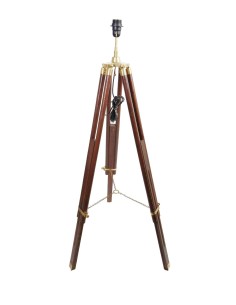 Lámpara de Pie, Estructura de Trípode Regulable, Madera maciza, Estilo Clásico, Decoración Hogar.
