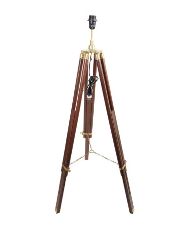 Lámpara de Pie, Estructura de Trípode Regulable, Madera maciza, Estilo Clásico, Decoración Hogar.