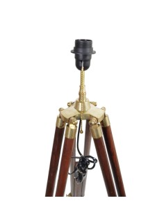 Lampadaire, structure trépied réglable, bois massif,... 2