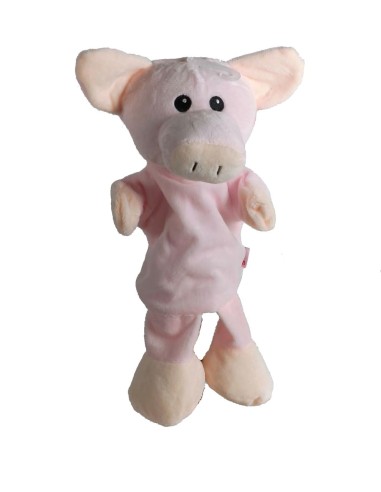 Marionnette Cochon en peluche douce, jouet classique traditionnel pour garçons et filles.Dimensions approximatives:30x20x12 cm.