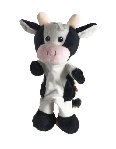 Titella de Mà Vaca de Tela de Peluix Suau Joguina Clàssic Tradicional per a Nens i Nenes.