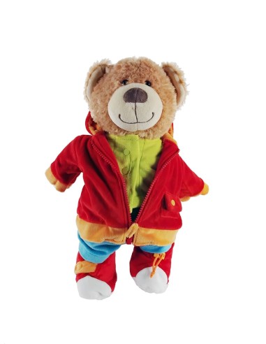 Muñeco de Peluche Osito con Vestido para Fomentar la Motricidad Infantil Aprende Jugando.