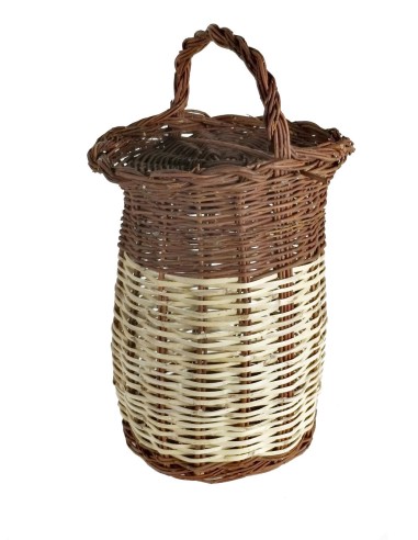 Cargola artesanal mega gran de canya i vímet amb nansa feta artesanalment a mà.