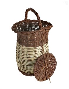 Grande boîte à escargots artisanale en rotin et osier avec poignée. 2