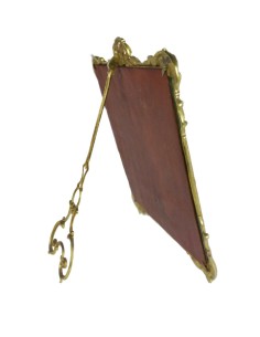 Miroir de courtoisie en laiton antique, pièce unique, style vintage et rustique. 2