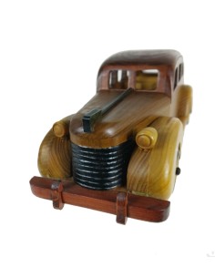 Voiture ancienne en bois, fabriquée à la main, pièce décorative antique 2