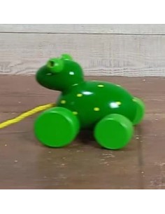 Joguina arrossegament fusta forma granota joc de corda per a nens nenes 2