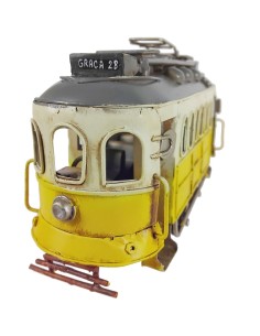 Véhicule de style rétro de réplique de tramway en métal jaune pour collectionneur et décoration de la maison 2