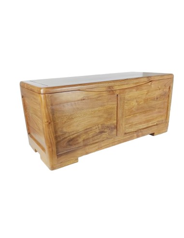 Coffre en bois d'acacia massif, rangement et décoration de style nordique