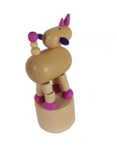 Rhinocéros articulé en bois, jouet traditionnel à presser, jeu d'adresse pour enfants. 2