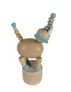 Éléphant en bois articulé, jouet traditionnel à presser, jeu d'adresse pour enfants.