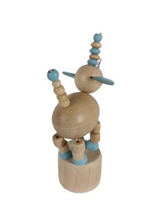 Éléphant en bois articulé, jouet traditionnel à presser, jeu d'adresse pour enfants. 2