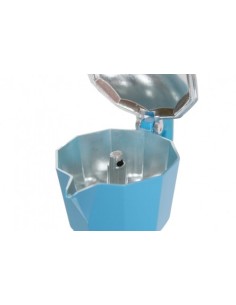 Cafetera per a dues tasses de cafè de color blau i estructura d'alumini per a cafè tradicional parament de cuina 2