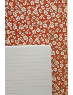 Carnet à anneaux avec couvertures en carton rigide, motif marguerites de style vintage. Format, A4. 2