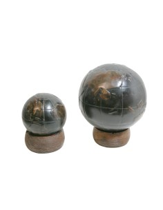 Grand globe terrestre avec structure en similicuir 2