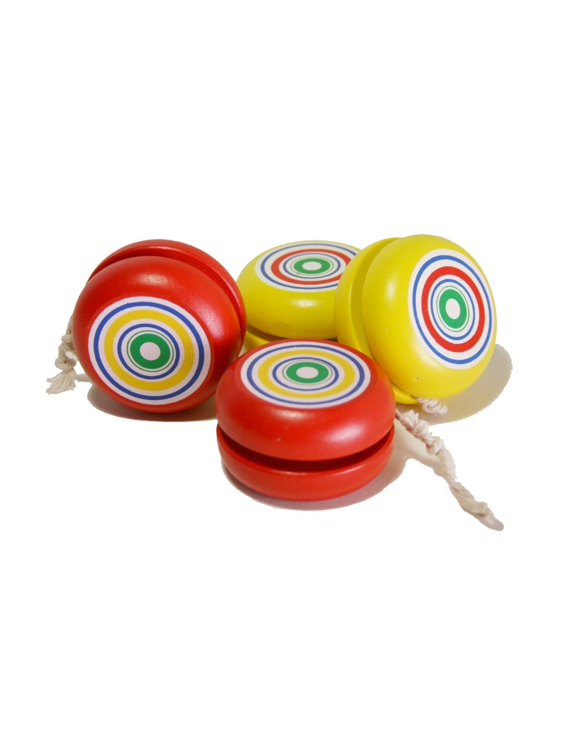 Yoyo de madera de colores rojo y amarillo juguete creativo yo-yo juego clásico y tradicional para niños