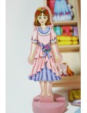 Muñeca magnética para vestir de madera con vestidos en imán juguete de habilidad y educativo