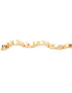 Train en bois extra long, chariots d'animaux et chiffres, jouet traditionnel 2