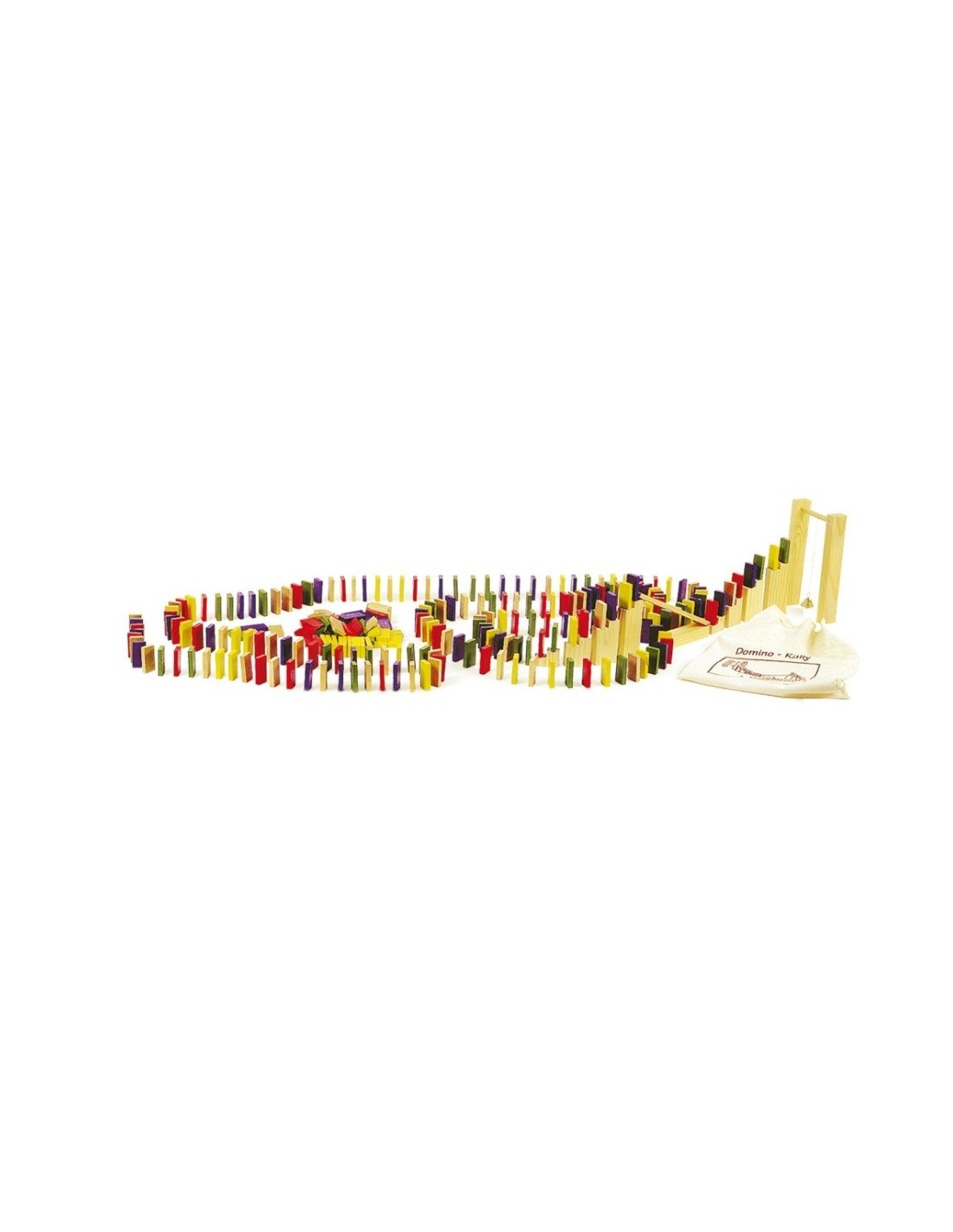 Dòmino ral·li de fusta amb colorit joc de construcció de circuit de domino joc dhabilitat