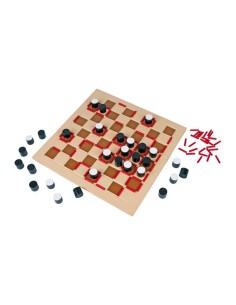 Juego de mesa de madera reversible para 2 jugadores juego educativo de lógica y estrategia. Medidas: 30x30 cm.
