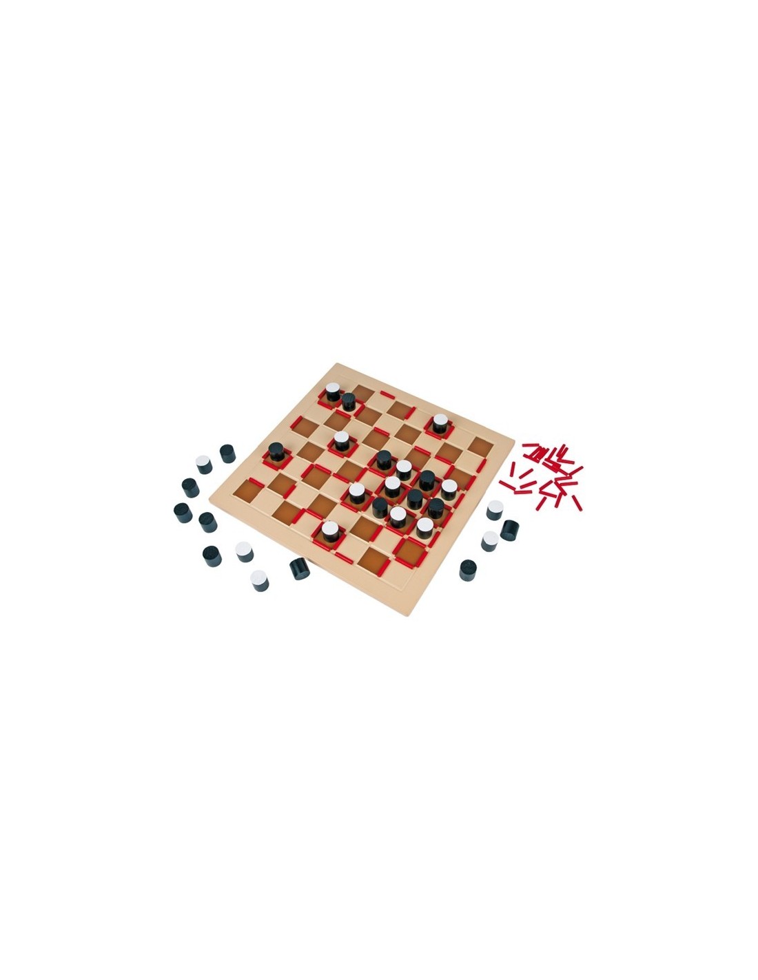 Juego de mesa de madera reversible para 2 jugadores juego educativo de lógica y estrategia