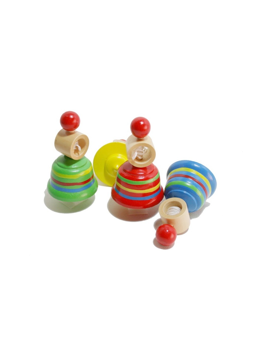 Baldufa de fusta de colors per als més petits baldufa joc tradicional i clàssic per a nen i nena