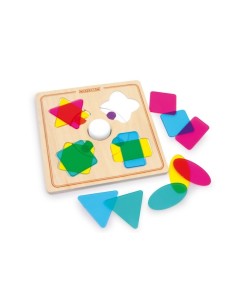 Jeu à assortir avec des formes et des couleurs pour la motricité des enfants et un jeu éducatif