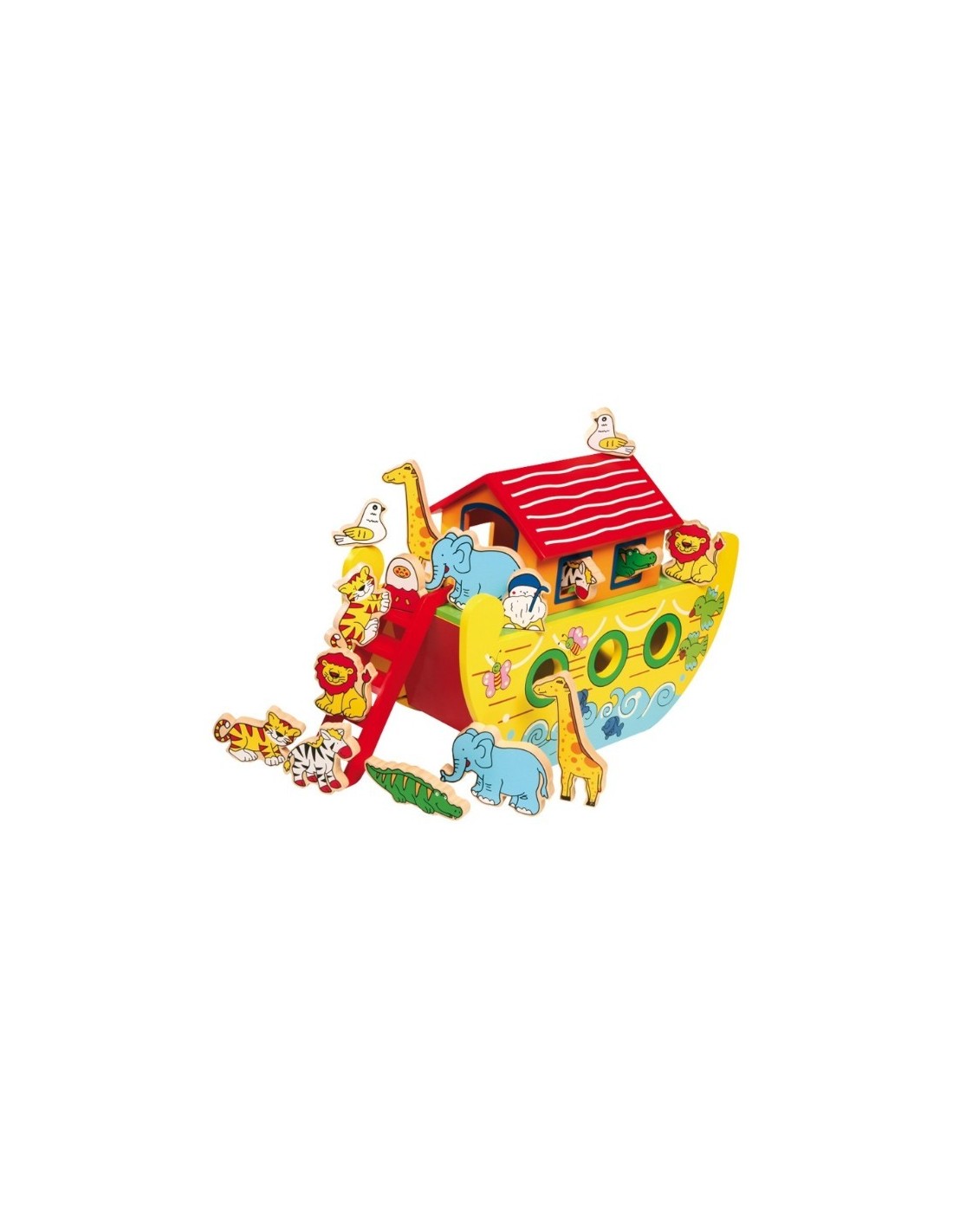 Arca de Noè gran de Fusta joguina tradicional amb accessoris