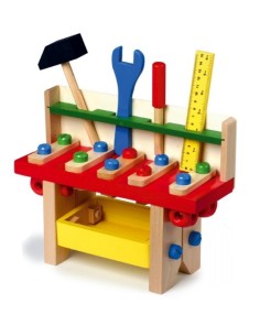 Petit établi en bois avec outils pour jeux d'enfants